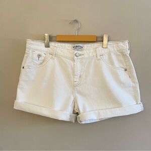 Signature by Levi Strauss White Cuffed Denim Shorts – Plus Size 16 GUC